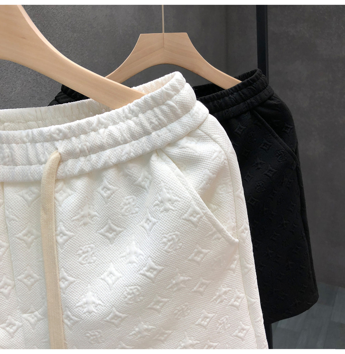 Men's White Jacquard Shorts – Casual Summer Shorts