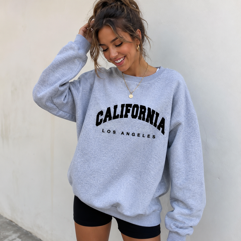 Sweatshirts à Capuche Femme Manches Longues Imprimé Lettres Graphiques California