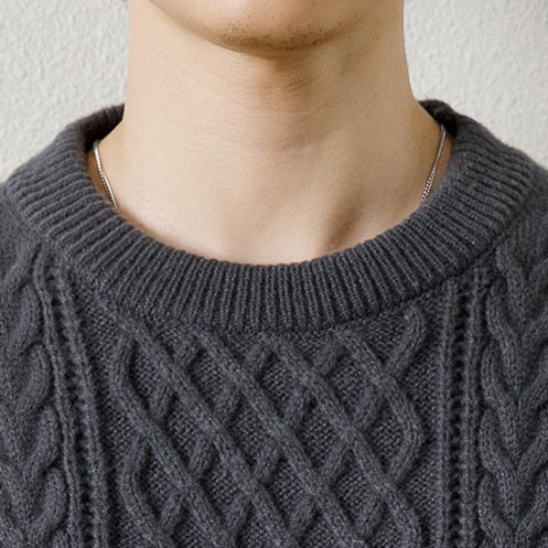 Pull torsadé pour homme